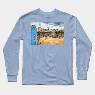 Tenby North Beach And Painted Houses Long Sleeve T-Shirt